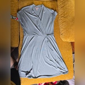 H&M Elegant Blue Wrap Dress